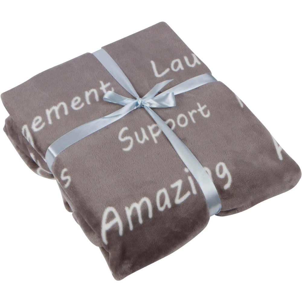 Healing Thoughts throw blanket in warm grey